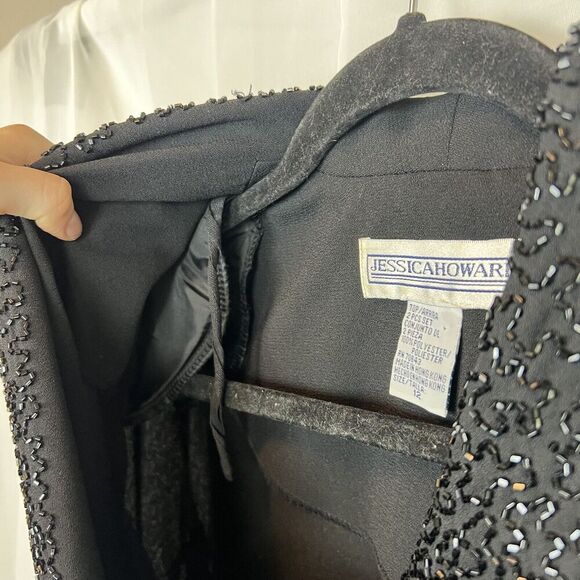 vintage Jessica Howard beaded blazer two button sz 12 evening wear formal - Picture 7 of 9